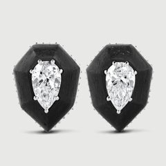 Diamond & Carbon Fiber Earrings with Jackets