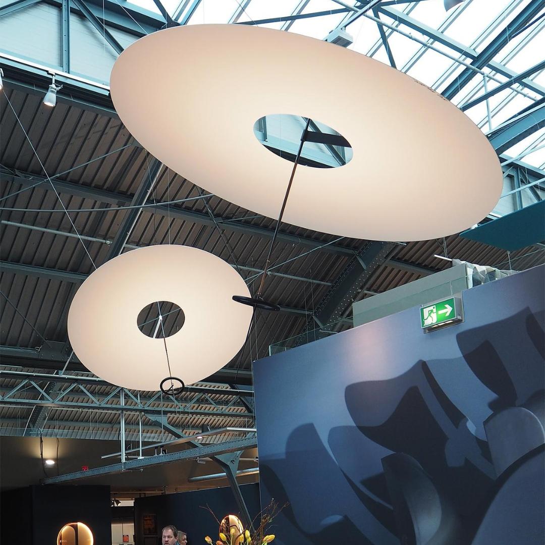 Mid-Century Modern Carbon Fiber ‘Flying Disc’ Suspension Lamp for Ingo Maurer For Sale