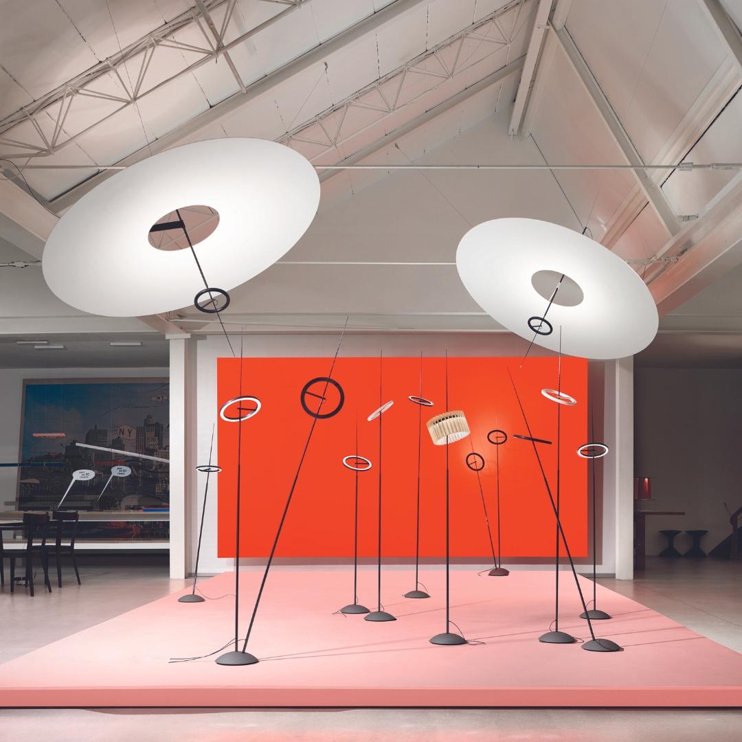 German Carbon Fiber ‘Flying Disc’ Suspension Lamp for Ingo Maurer For Sale