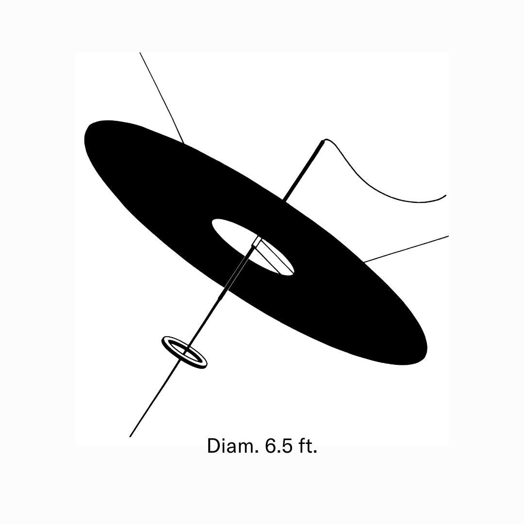 Fiberglass Carbon Fiber ‘Flying Disc’ Suspension Lamp for Ingo Maurer For Sale