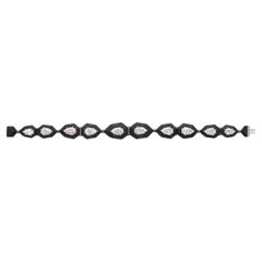 Carbon Fiber & White Diamonds Bracelet