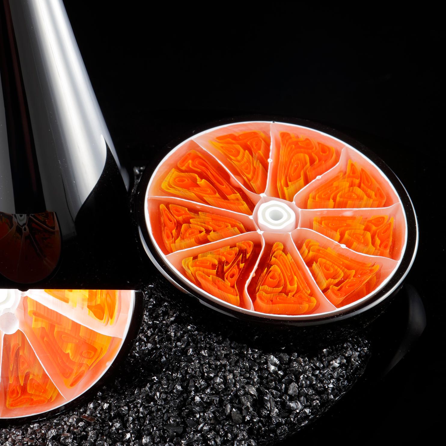 Hand-Crafted Carbon Orange, a Unique Glass Still Life Installation Art Work by Elliot Walker
