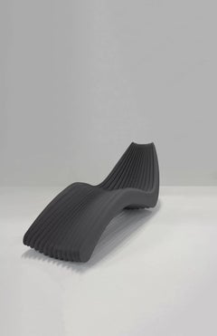 Carbon Steel in Rotation Chaise Lounge in Graphite Grey, Zieta