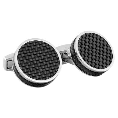 Carbon Tablet Cufflinks with Black Carbon Fibre