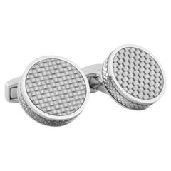 Carbon Tablet Cufflinks with Grey Alutex