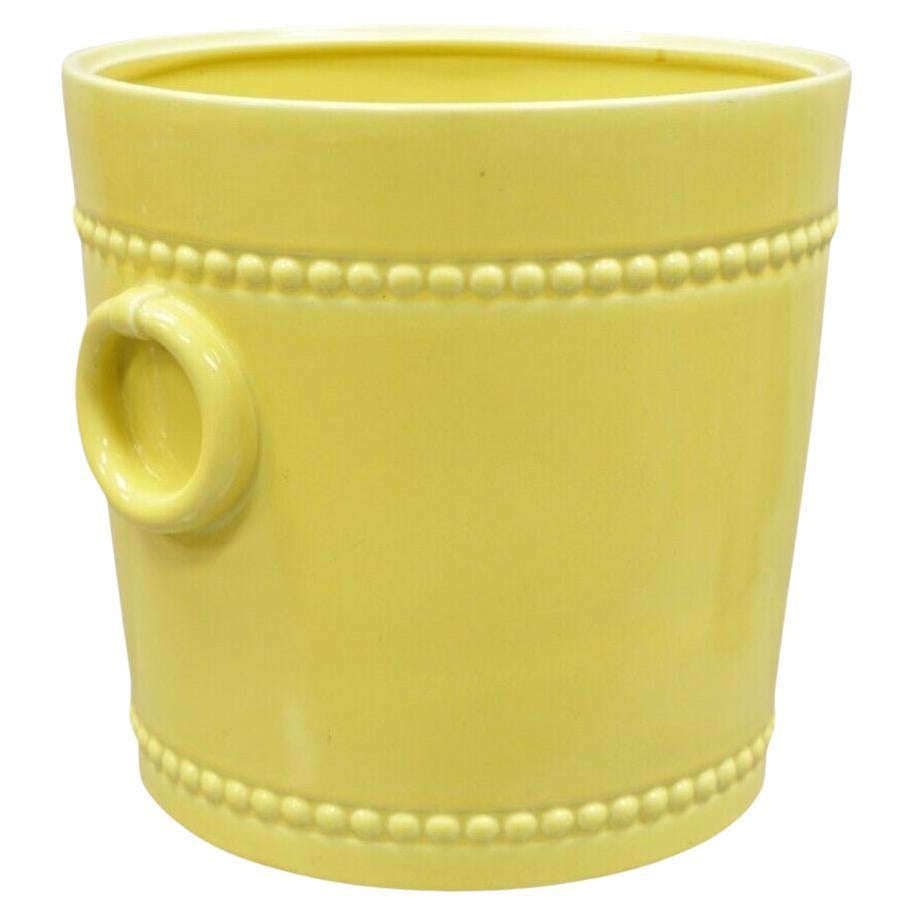 Carbone Chinoiserie Chinese Yellow Pottery Porcelain Large Garden Planter Pot For Sale