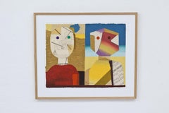 Carborundum Etching and Collage by French Artist Max Papart