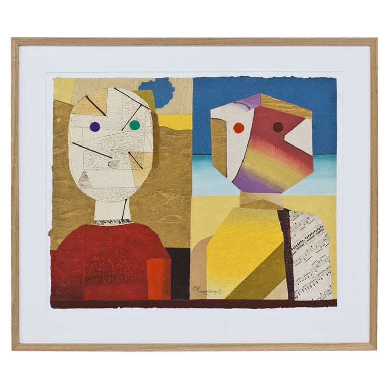 Carborundum Etching and Collage by French Artist Max Papart