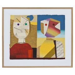 Carborundum Etching and Collage by French Artist Max Papart