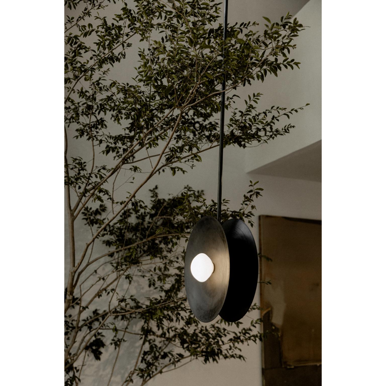 Mexican Carburo Pendant Lamp Fixture in Blackened Steel by Nuumbra For Sale