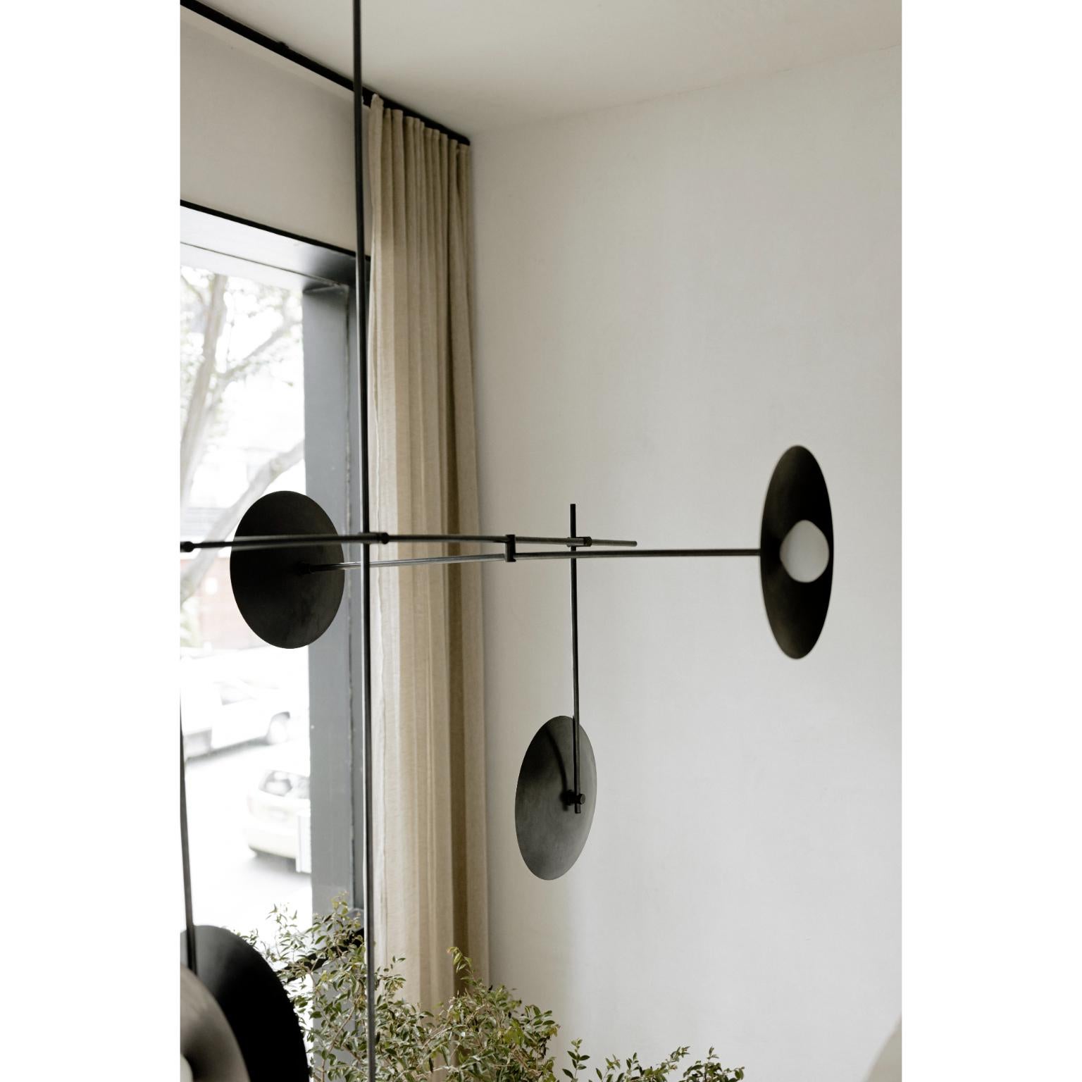 Carburo Pendant Lamp Fixture in Blackened Steel by Nuumbra For Sale 1