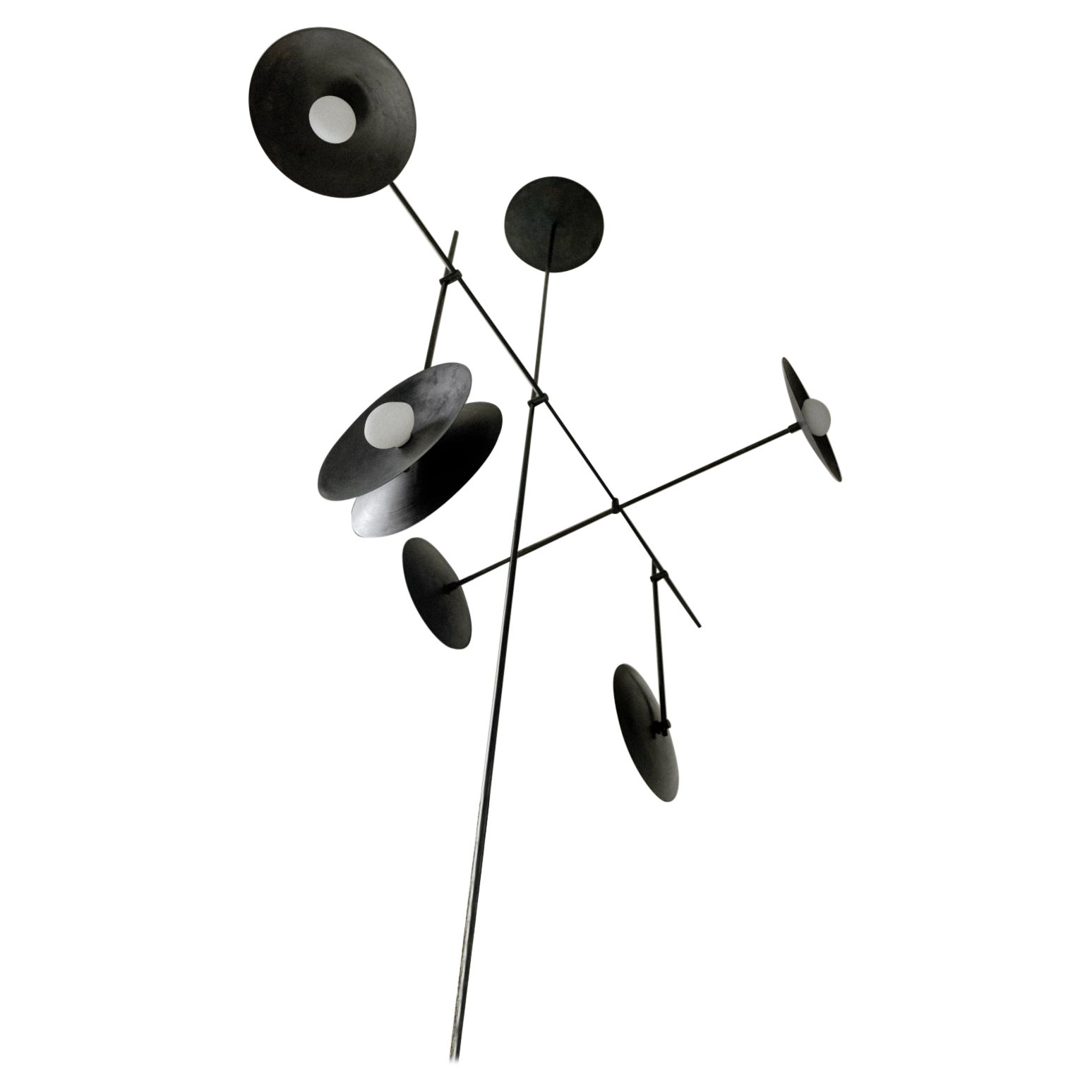 Carburo Pendant Lamp Fixture in Blackened Steel by Nuumbra