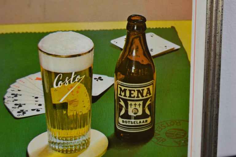 Belgian Card Game Wall Decoration Sign, 1961 For Sale