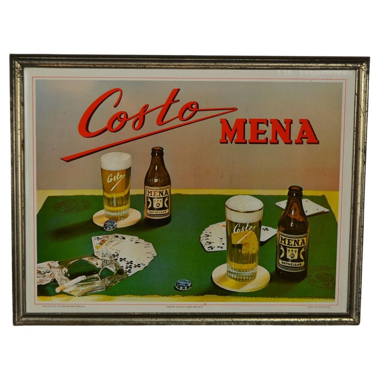 Card Game Wall Decoration Sign, 1961 For Sale