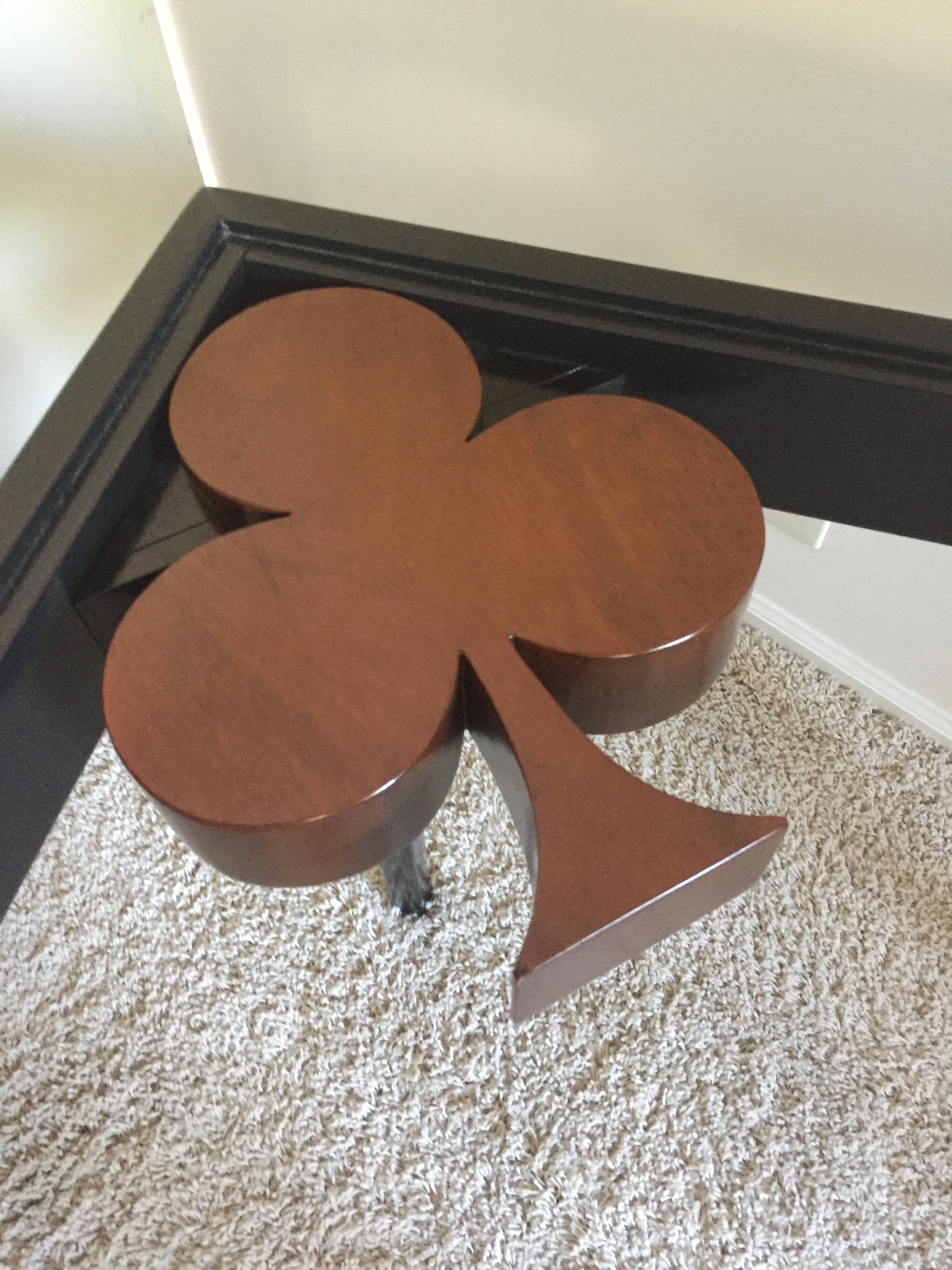 Kartentisch oder Spieltisch Handgefertigt mit Spade Club Diamant-Herz-Design-Platte im Angebot 2
