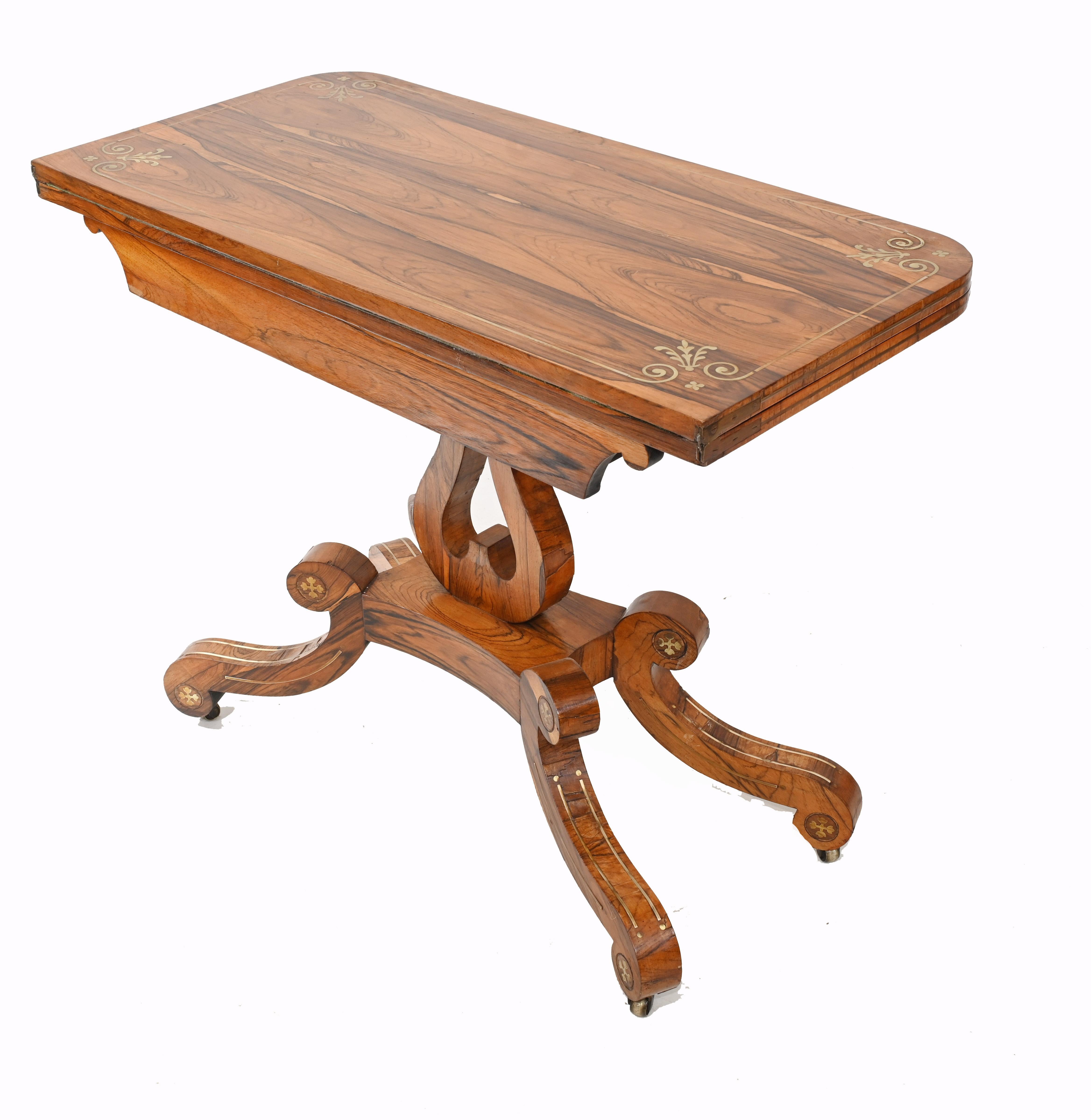 Early 19th Century Card Table, Rosewood Regency Games Tables circa 1810 For Sale
