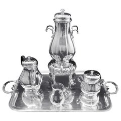 Cardeilhac :  5pc. Service à thé français ancien avec plateau en argent sterling Puiforcat !