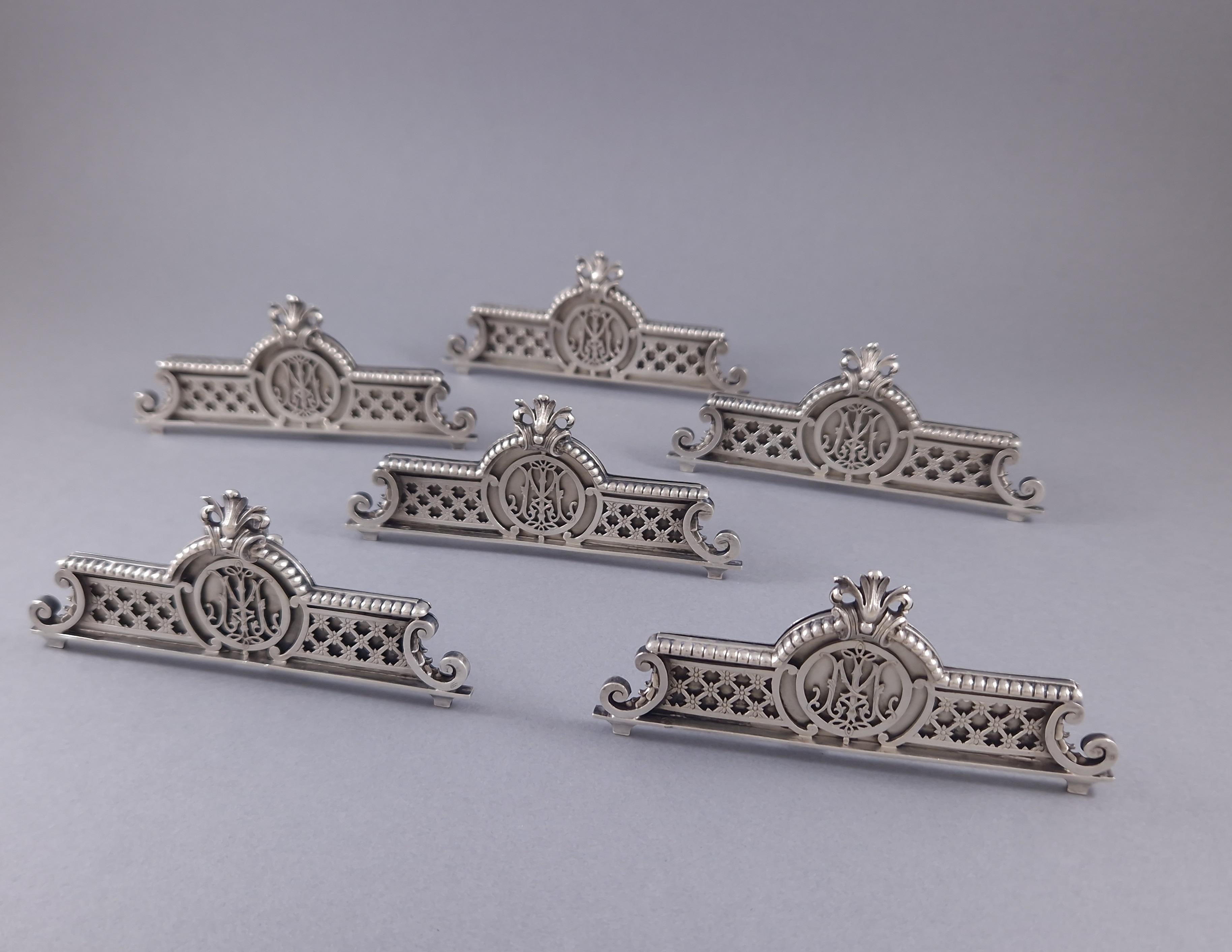 Cardeilhac - 6 Menu Holders In Sterling Silver 5