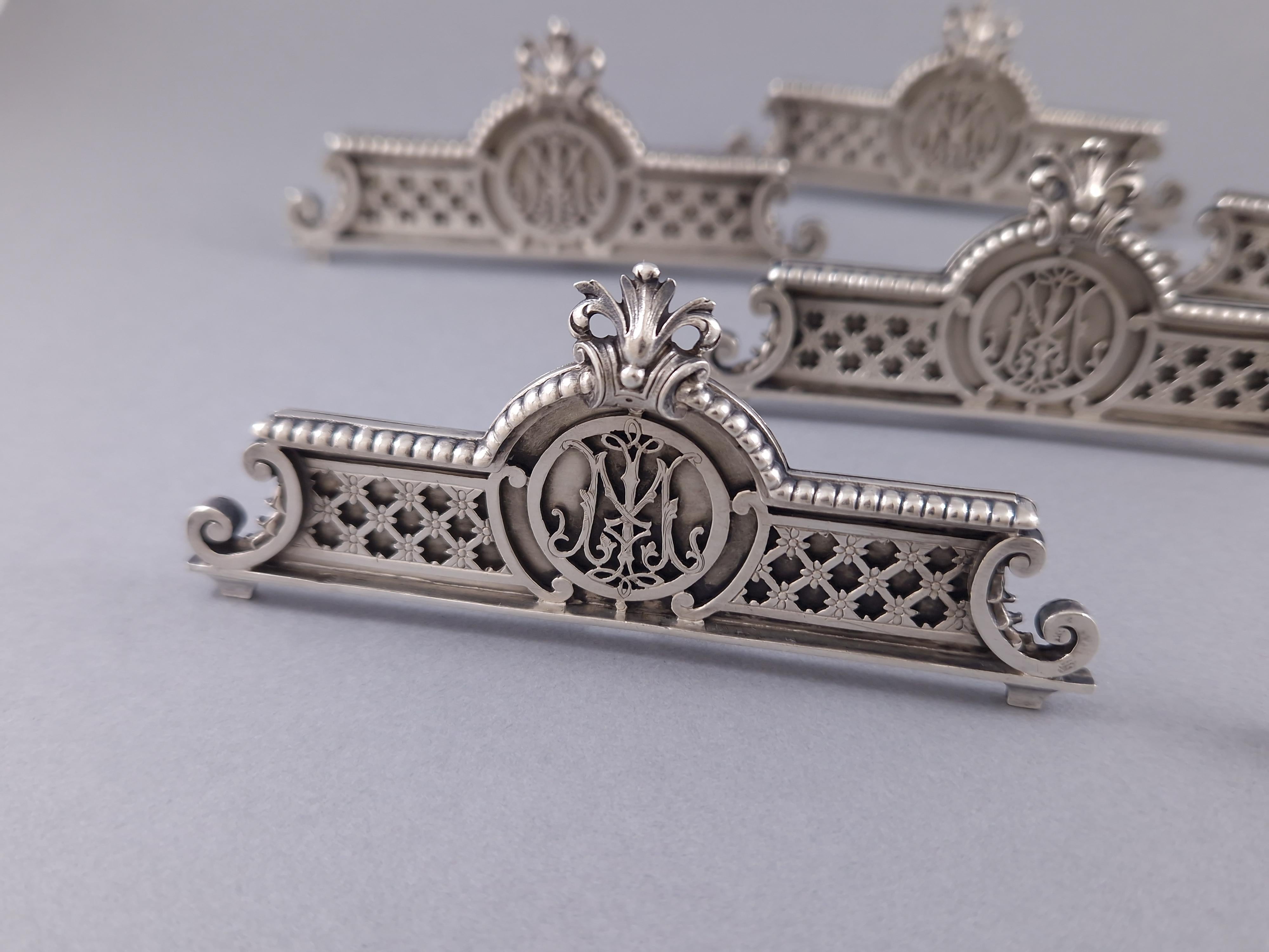 Cardeilhac - 6 Menu Holders In Sterling Silver 6