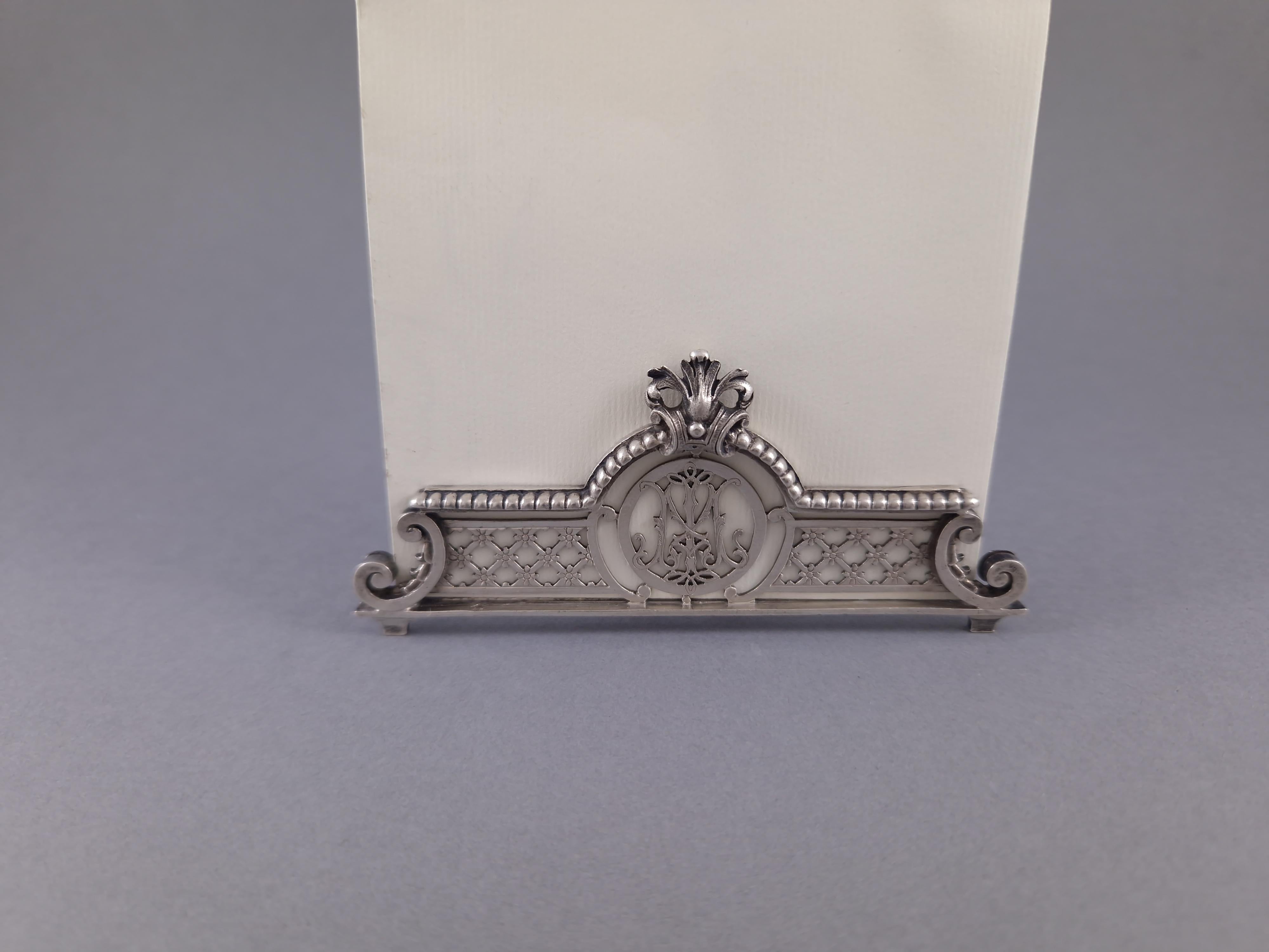 Cardeilhac - 6 Menu Holders In Sterling Silver In Excellent Condition In Saint-Ouen, FR