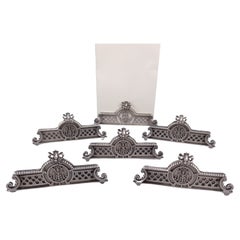 Antique Cardeilhac - 6 Menu Holders In Sterling Silver