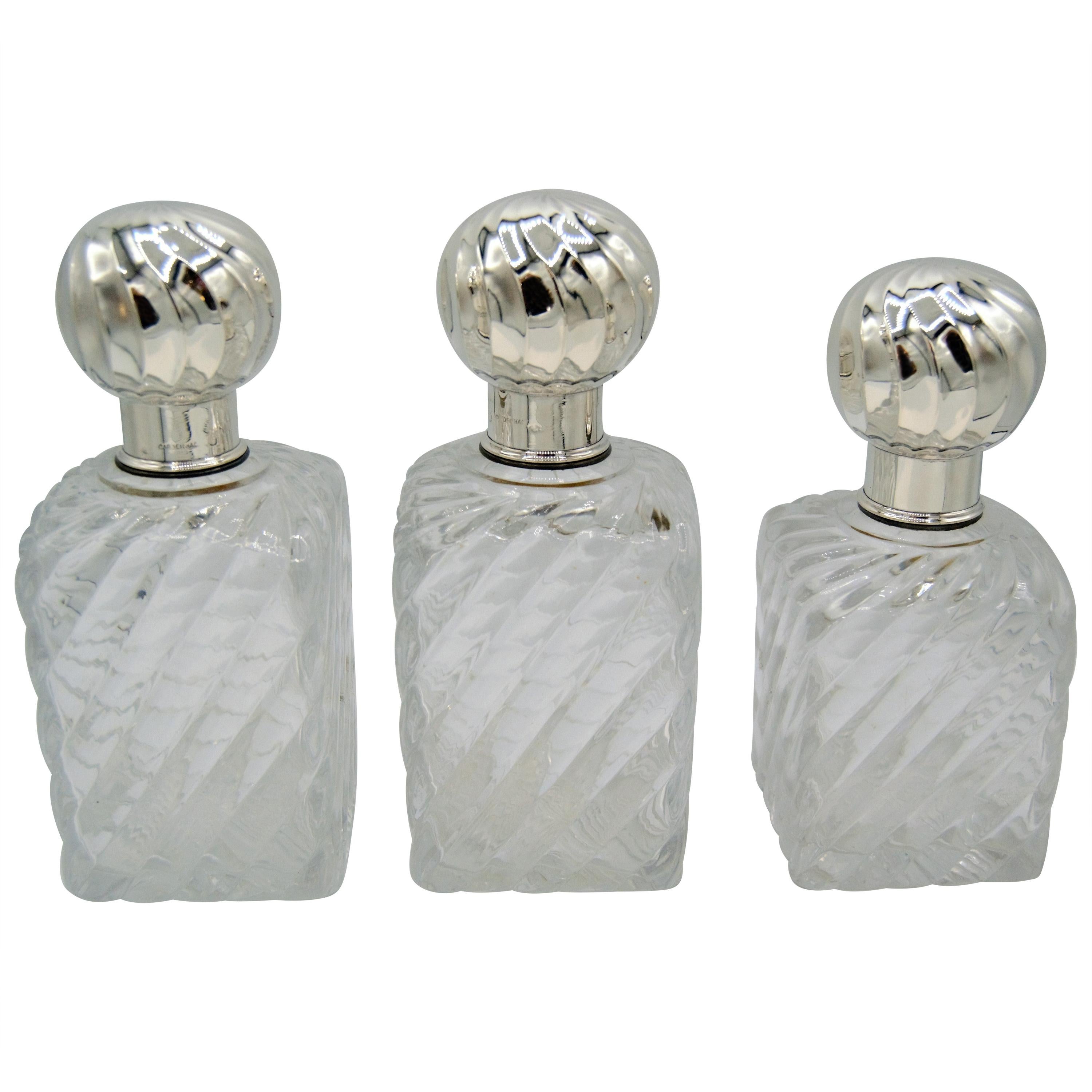 Cardeilhac & Baccarat XIXe, 3 Toilet Bottles For Sale