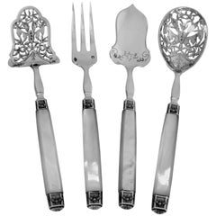 Antique Cardeilhac French Sterling Silver 
Mother-of-pearl Dessert Hors D
Oeuvre Set