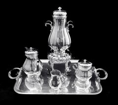 Cardeilhac: Magnificent 5pc. French Antique Sterling Silver Tea Set