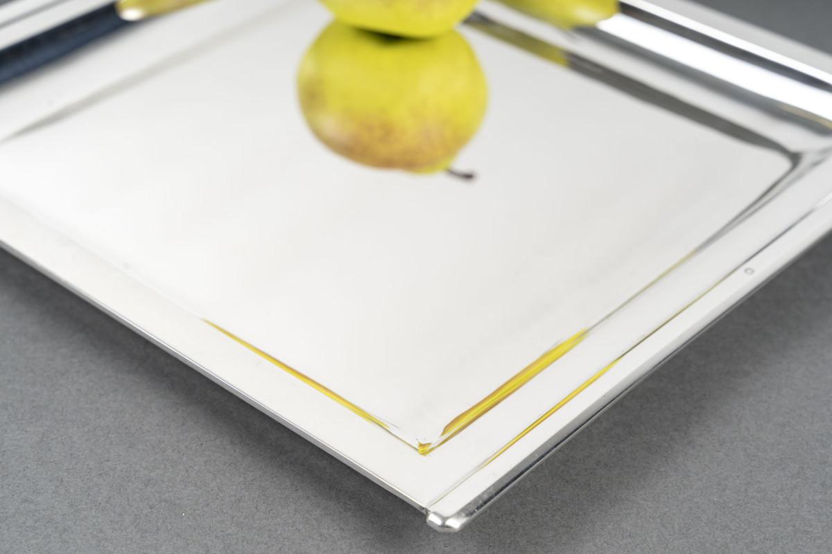 CARDEILHAC - Plato cuadrado de plata maciza periodo ART DECO Silver