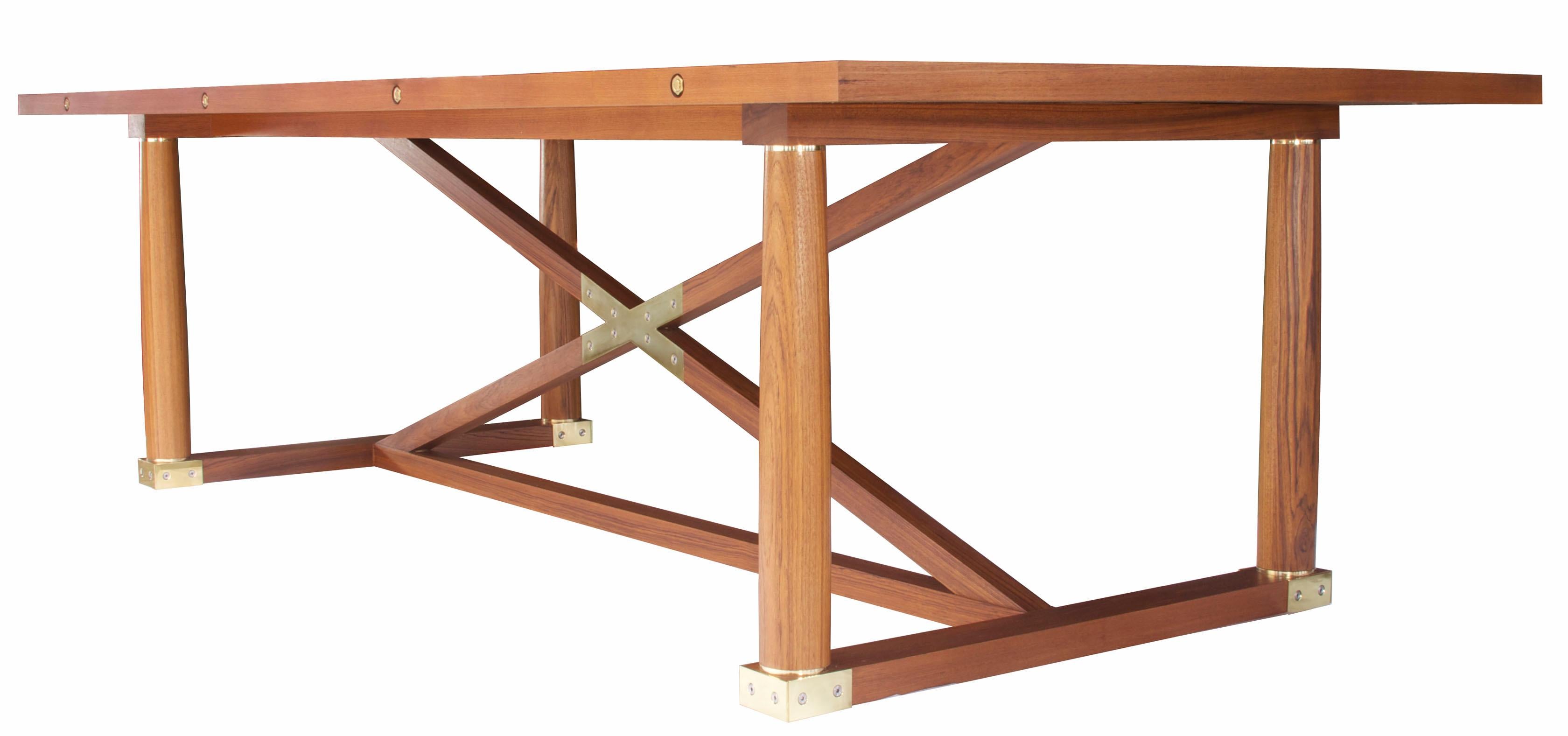 Modern Carden Dining Table in Oiled Teak - handcrafted by Richard Wrightman Design