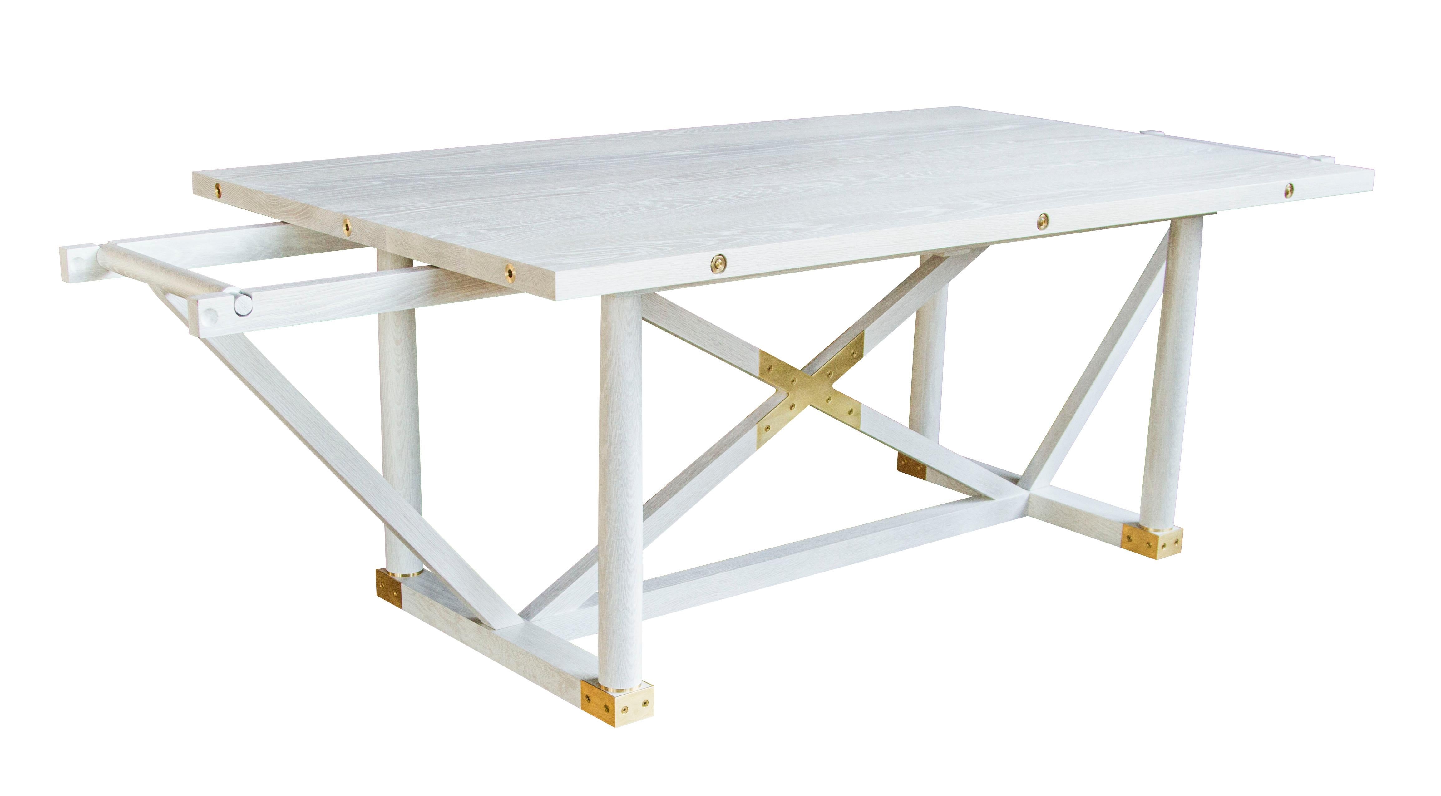 Hand-Crafted Carden Table in Bleached White Oak- handcrafted by Richard Wrightman Design