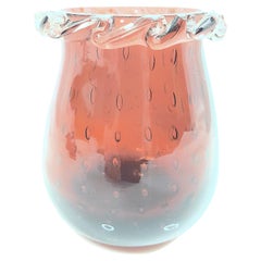 Carder Steuben Rare ThickLipWrap Application CrystalCased Amethyst Bubbly Vase, Kristallbeschichtete Kristall