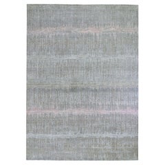 Cardiac Design with Pastel Colors Textured Wool & Silk Handmade Rug 9'0" x 12'5"