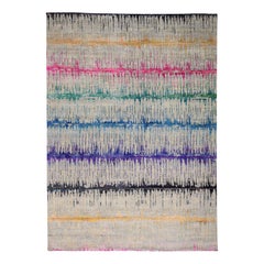 Cardiac Sari Silk with Oxidized Wool Oriental Rug