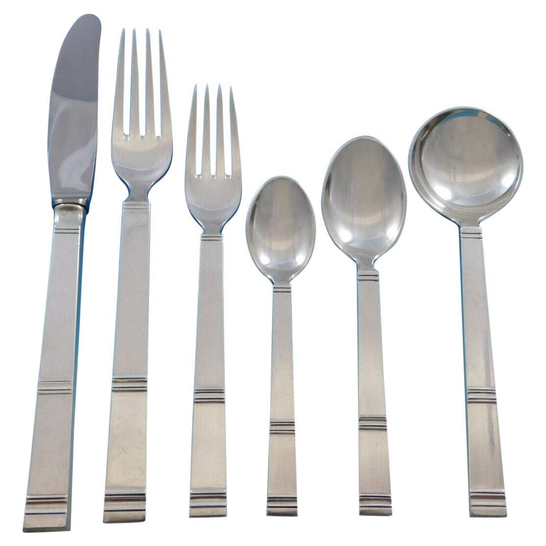 Cardinal by Grann & Laglye Denmark Sterling Silver Flatware Set Service 52 Pcs For Sale