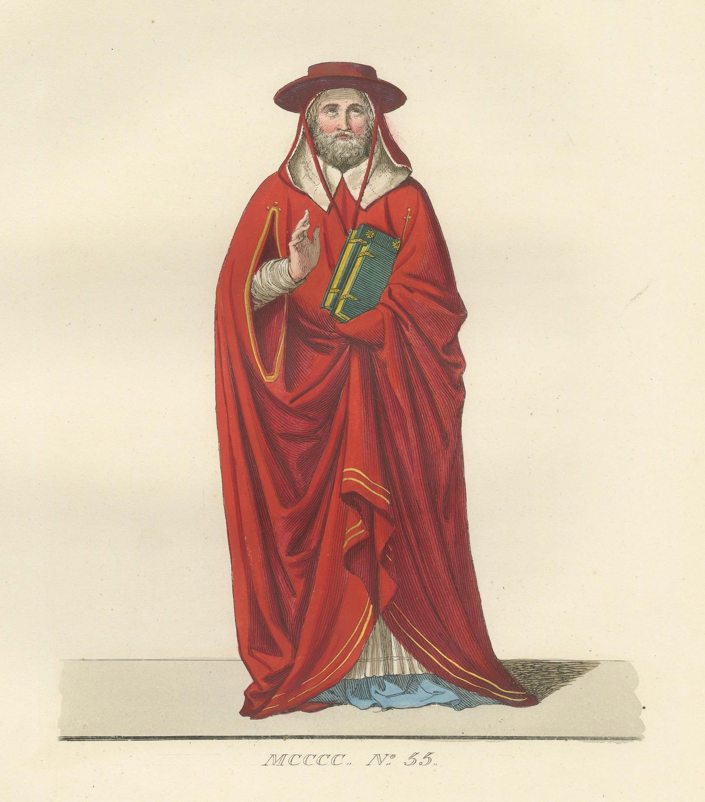 19th Century Cardinal, Commoner, and Florentine Noble in 15th-Century Italian Costume, 1845 For Sale