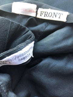 Cardinali Original Sample Black Wool High Waisted 1960s Shorts and Belt Set