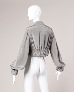Cardinali Vintage Couture 1970s Silk Jacket with Marbled Bobble Buttons