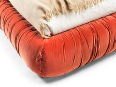 Mambo Bed, Velvet orange,  Made in Italy