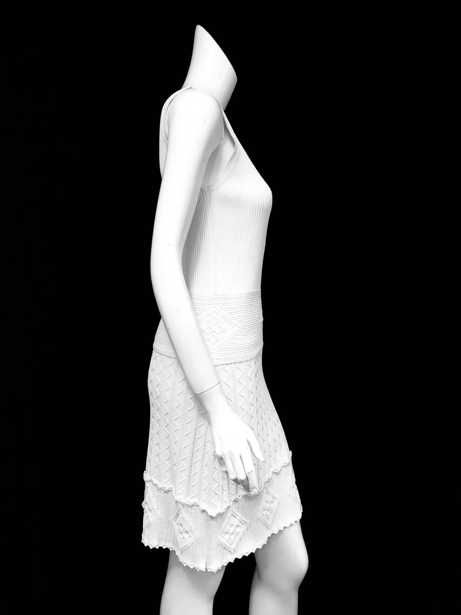 Gray Carefree Chanel White Sleeveless Dress 