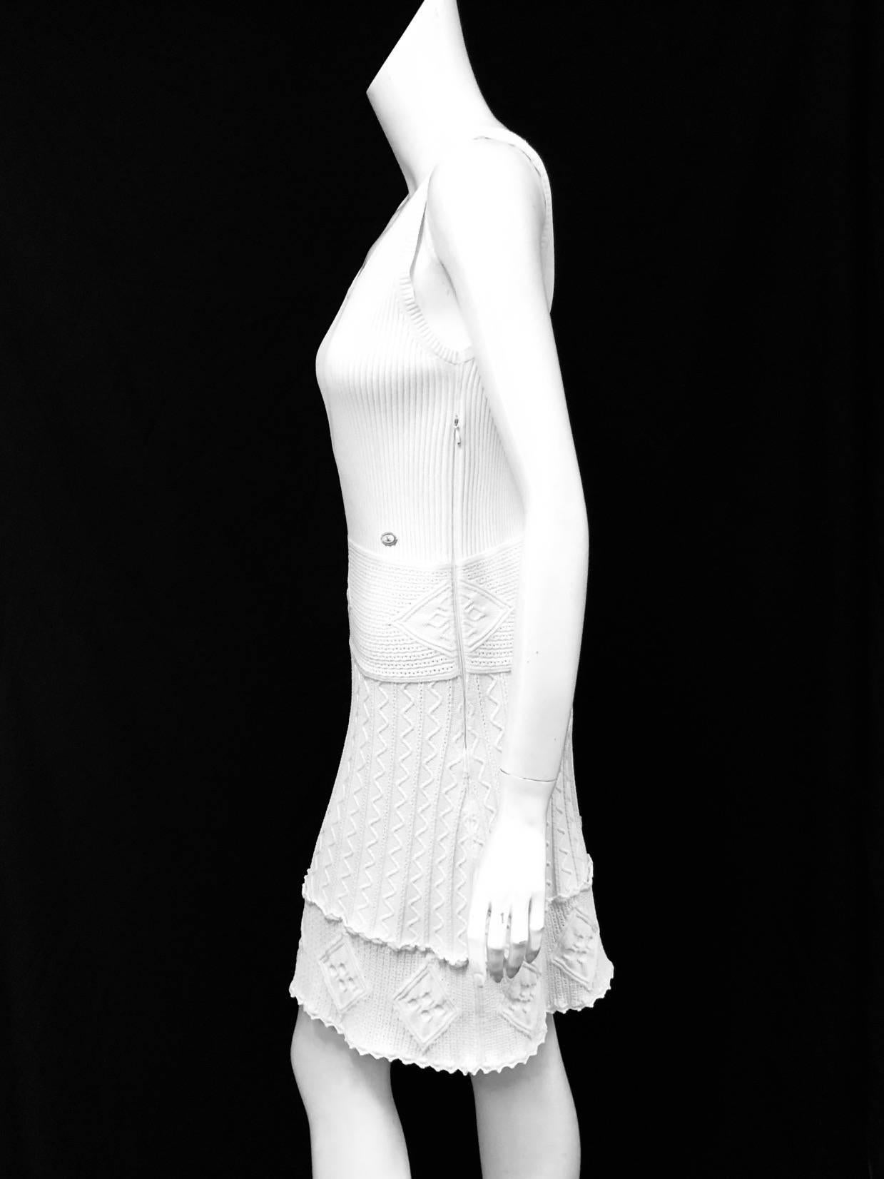 Women's Carefree Chanel White Sleeveless Dress 