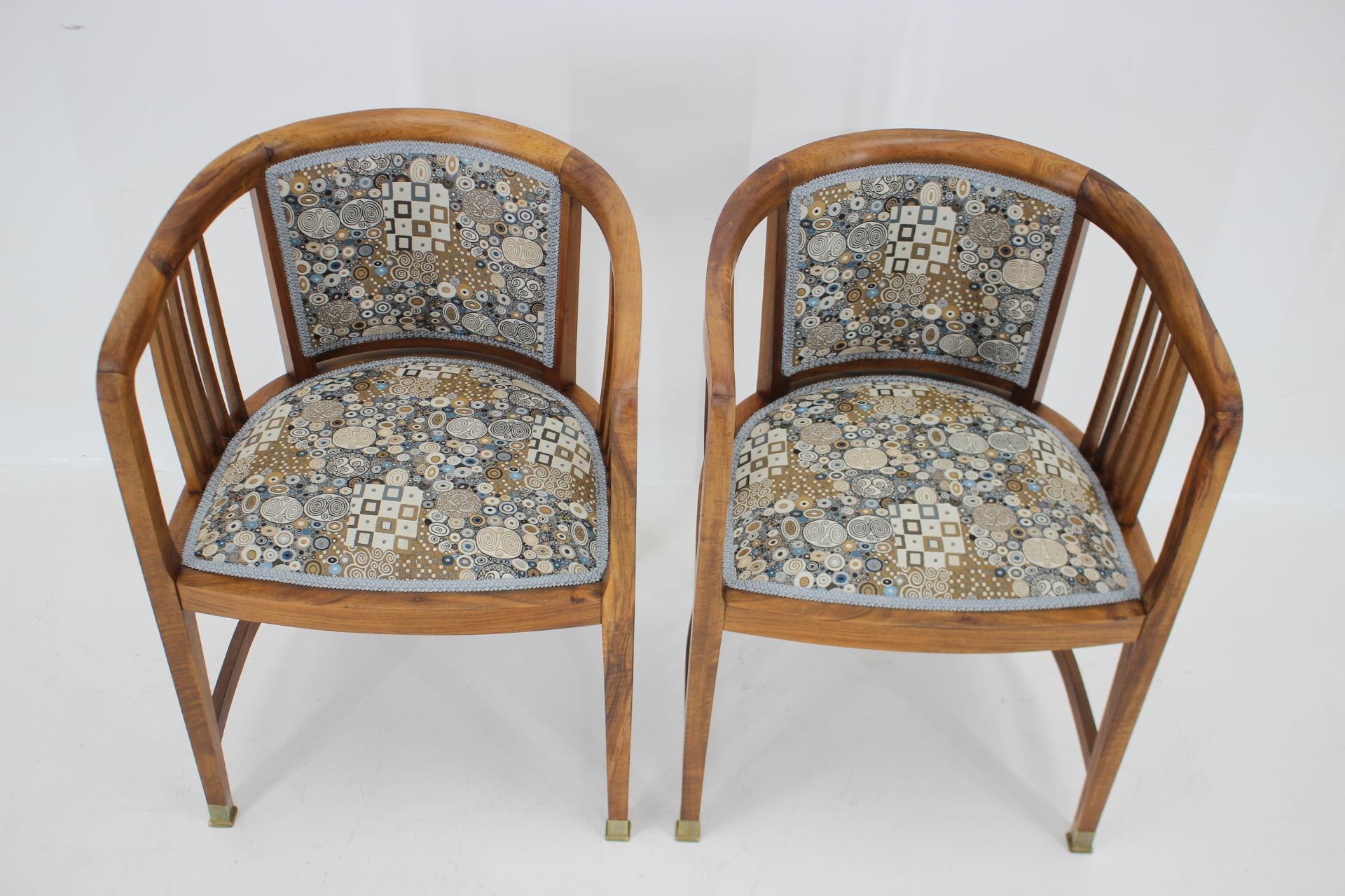 Vienna Secession Carefully Refurbished, Professionally Reupholstered in Quality Fabric Desig For Sale