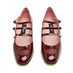 Carel 2026 Escarpin Babies Kina EU40 Burgundy Patent Leather Shoes UK6.5 US9 NIB