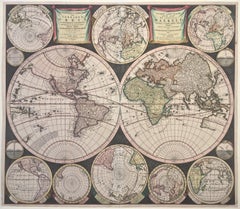 WELTKARTE - Planisphaerium Terrestre Sive Terrarum Orbis... 1696