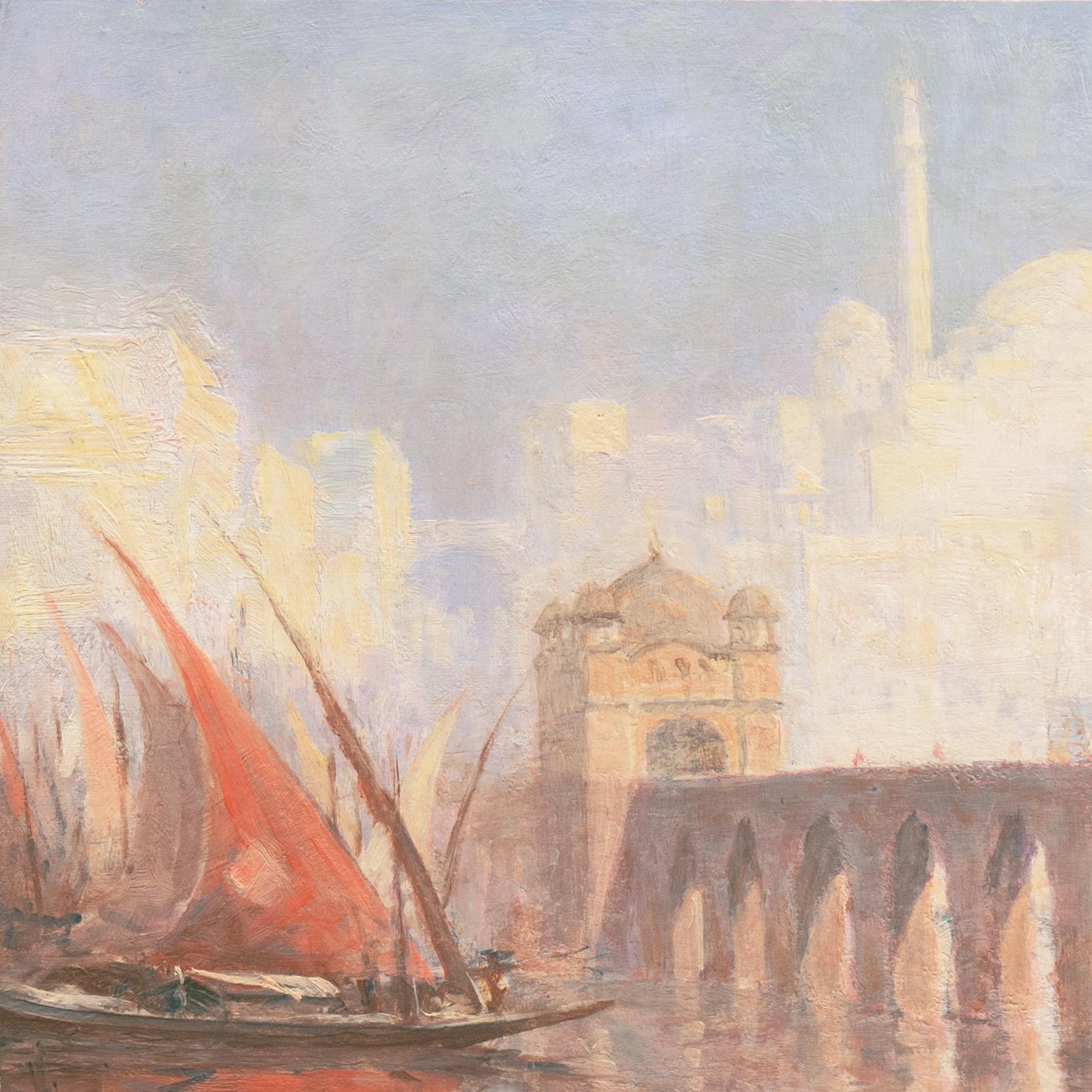 'The Hagia Sophia Mosque', Turkey, Istanbul, Constantinople, Orientalist Oil - Impressionist Painting by Carel Dake II