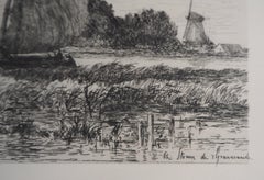 Fisherman Boats on the Scheldt - Original Etching