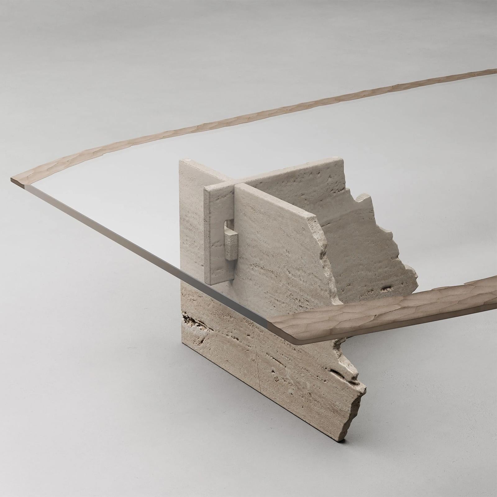 Contemporary Careletto Travertine Coffee Table For Sale