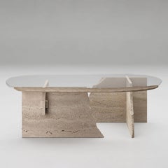 Careletto Travertine Oval Coffee Table