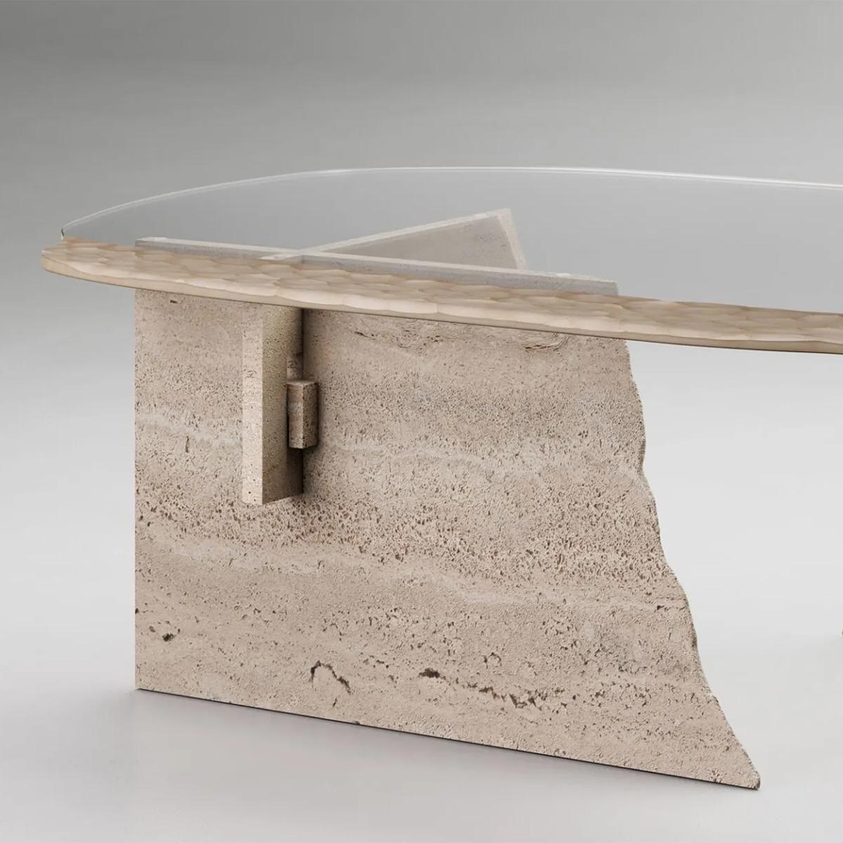 Careletto Travertine Oval Coffee Table In New Condition For Sale In Paris, FR