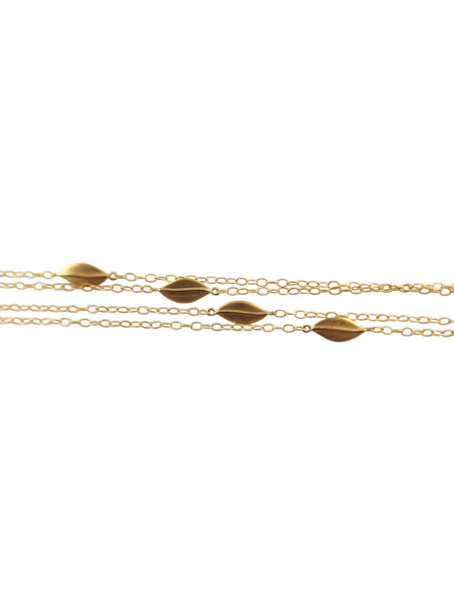 Carelle, collana di foglie in oro giallo 18 carati

Questa splendida collana di foglie è stata meticolosamente realizzata in oro giallo 18 carati dall'incredibile designer Carelle!

Lunghezza: 44
Foglie: 15,9 mm X 5,4 mm X 2,3 mm

Peso: 7,6 dwt/